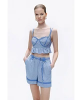 Nocturne Women's Ruffle Crop Top