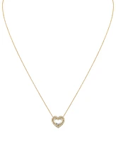 Diamond Heart 18" Pendant Necklace (1/4 ct. t.w.) in 14k Two-Tone Gold