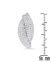 Steeltime Women's Sterling Silver and Simulated Diamonds Braid Hoops Earrings