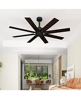 65 inch ceiling fan without light, can be used both indoors and outdoors, with remote control, reversible Dc motor, no noise, suitable for bedroom, li