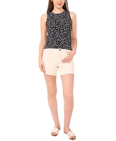 Vince Camuto Women's Ditsy-Print Sleeveless Keyhole Top