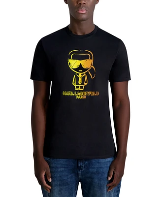 Karl Lagerfeld Paris Men's Outline Character Logo Graphic T-Shirt