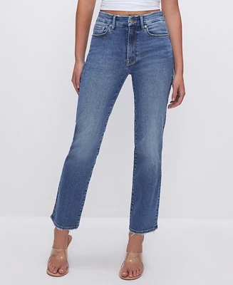 Good American Women's Always Fits Legs Straight-Leg Jeans