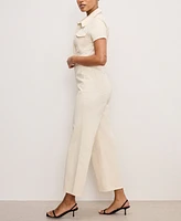 Good American Women's Fit For Success Twill Palazzo Cropped Jumpsuit