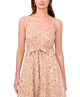 Msk Women's Printed Tie-Front Asymmetric-Hem Jumpsuit