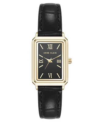 Anne Klein Women's Quartz Casual Polyurethane Leather and Gold-Tone Metal Alloy Watch