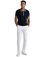 Original Penguin Men's Slim-Fit Cotton Pointelle Blocked Ribbed Sweater Polo Shirt
