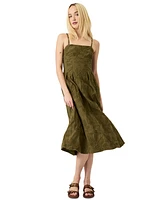 Luxely Women's Square-Neck A-Line Midi Dress