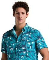 Original Penguin Men's All-Over Agave Print Tile Shirt