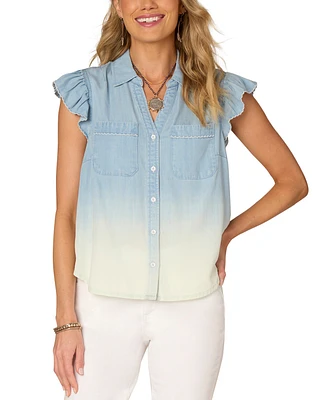 Democracy Women's Flutter-Sleeve Shirt