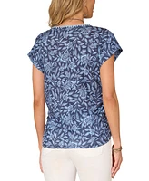 Democracy Women's Printed Cap-Sleeve Top
