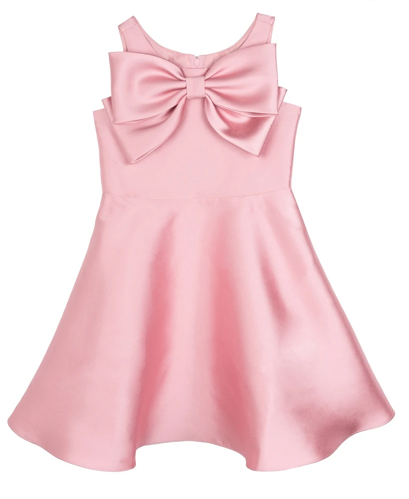 Rare Editions Toddler and Little Girls Mikado Bow Bodice Dress