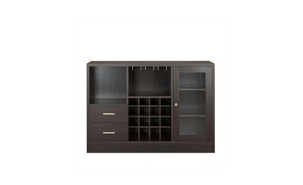 Solid Wood Frame with Five Shelves and Two Drawers – Durable Storage Unit for Home or Office