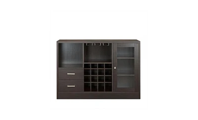 Solid Wood Frame with Five Shelves and Two Drawers – Durable Storage Unit for Home or Office