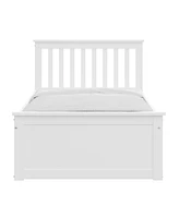 Solid Wood Bed with Pull-Out Trundle – Space-Saving Twin Bed Frame for Kids or Guest Room