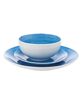 Godinger Spiral Blue 12-pc Porcelain Dinnerware Set