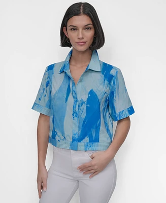 Dkny Women's Printed Camp Shirt