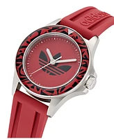 adidas Unisex Analog Red Silicone Watch, 44mm
