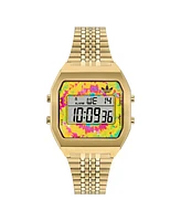 adidas Unisex Digital Gold-Tone Stainless Steel Watch, 36mm