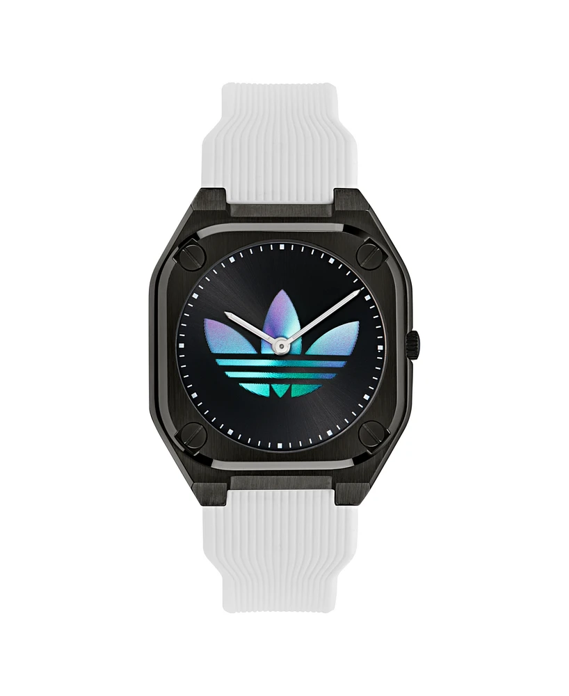 adidas Unisex Analog White Silicone Watch, 39mm