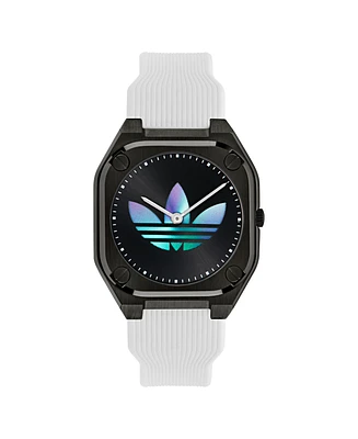 adidas Unisex Analog White Silicone Watch, 39mm