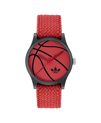 adidas Unisex Analog Red Nylon Watch, 39mm