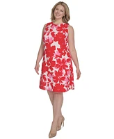 Jessica Howard Plus Floral-Print Sleeveless Shift Dress