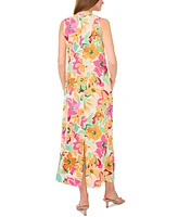 Vince Camuto Women's Floral-Print Keyhole Maxi Dress