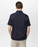 Mango Men's Chest-Pocket Cotton Shirt