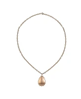 Rachel Rachel Roy Blue Beaded Toggle Necklace with Gold Tone Disc Pendant