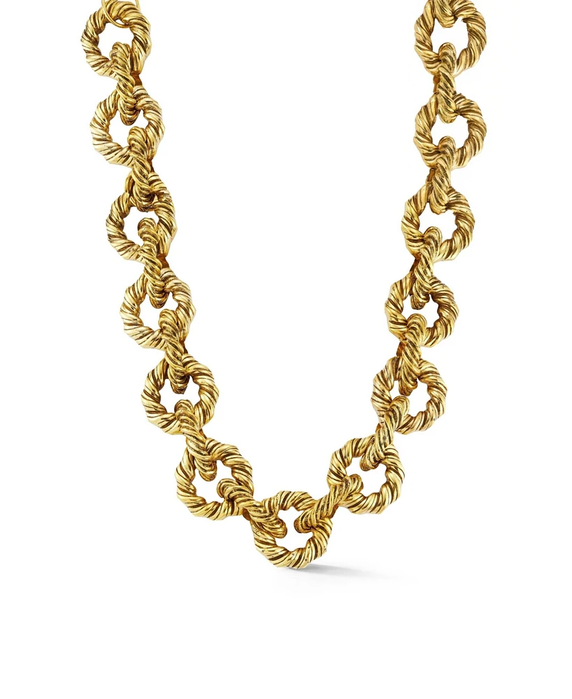 Rachel Zoe Gold Plated Chunky Twist Link Choker Necklace