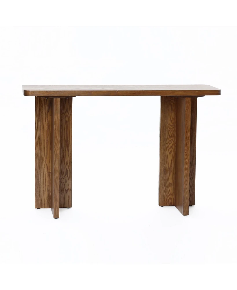 LuxenHome 46-Inch Wide Wood Console Table in Walnut Finish