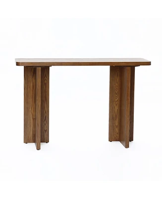 LuxenHome 46-Inch Wide Wood Console Table in Walnut Finish