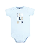 Hudson Baby Boys Cotton Bodysuits 5-Pack, Plaid Necktie
