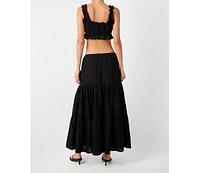 WeWoreWhat Women's Ruffle Button Crop Top