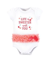 Hudson Baby Girls Cotton Bodysuits 3-Pack, Life Is Sweeter Tutu
