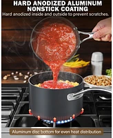 Cooks Standard 2-Quart Hard Anodized Nonstick Saucepan with Lid, Black