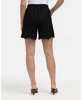 Ellen Tracy Women's Embroidered Linen-Blend Shorts