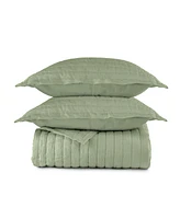 French Linen Channel Stitch Quilt & Sham Set