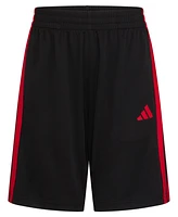 adidas Big Boys Elastic Waistband Essentials 3-Stipe Shorts