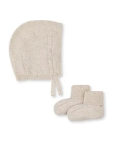 Hope & Henry Baby 5 Piece Organic Sweater Cable Cardigan, Legging, Hat, Bootie Boxed Gift Set