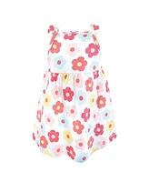 Hudson Baby Girls Cotton Dresses, Cheerful Flower
