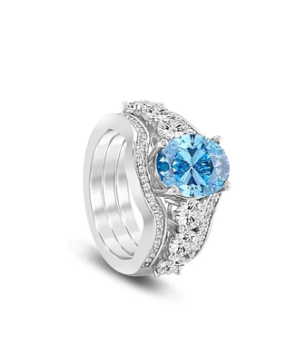 Anna Zuckerman 3 Carat Aquamarine Wedding Set