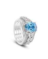 Anna Zuckerman 3 Carat Aquamarine Wedding Set