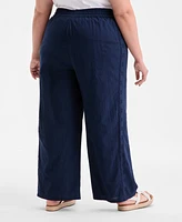 Style & Co Plus Eyelet-Trim Wide-Leg Pants, Exclusively at Macy's