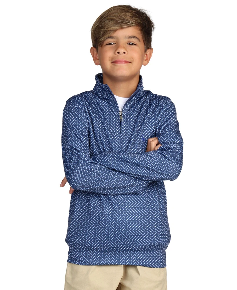 Tailorbyrd Boys Golf Tees Printed Performance Quarter Zip