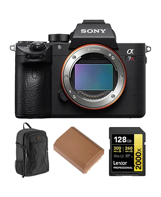 Sony Alpha a7R Iv Mirrorless Camera (V2), Bundle with Alpine 200 Backpack, 128GB Memory Card and Np-FZ100 Battery