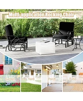 Patio Rocking Chair with Cushion Heavy-Duty Metal Frame Smooth Glider Outdoor