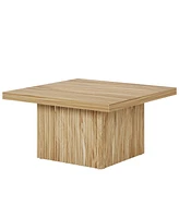 Tribesigns Square Coffee Table, 31.5-Inch Fluted Coffee Table, Mid-Century Modern Living Room Table, Large Cocktail Table for Living Room, Easy Assemb