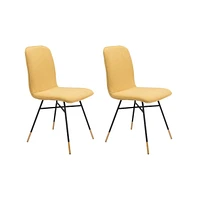 Set of Two Upholstered Fabric Dining Chairs for Kitchen and Dining Room